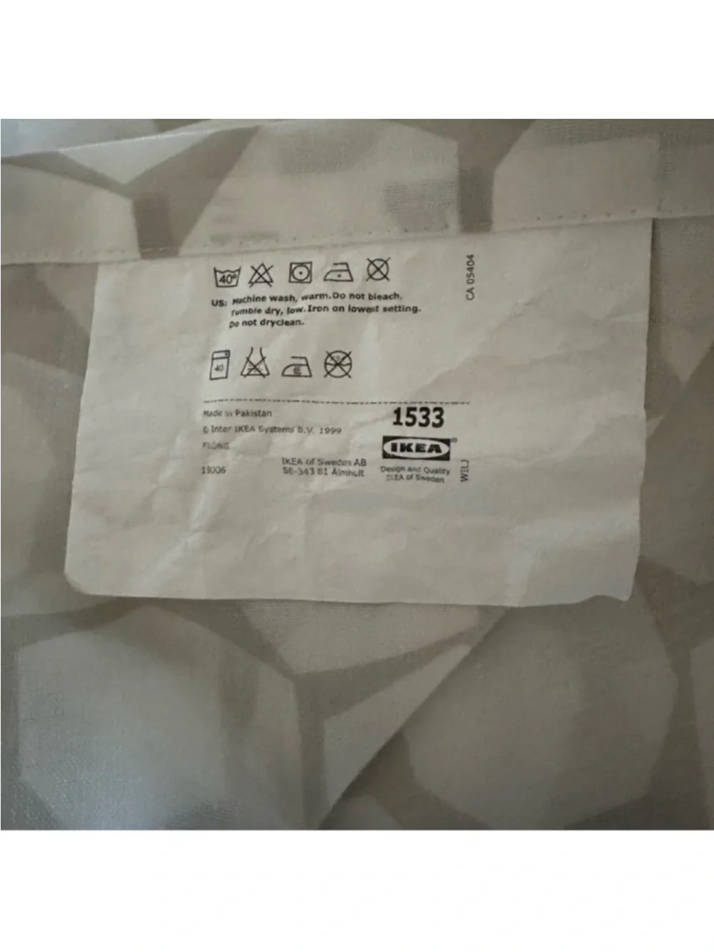 IKEA Flong Curtains White with light gray 57